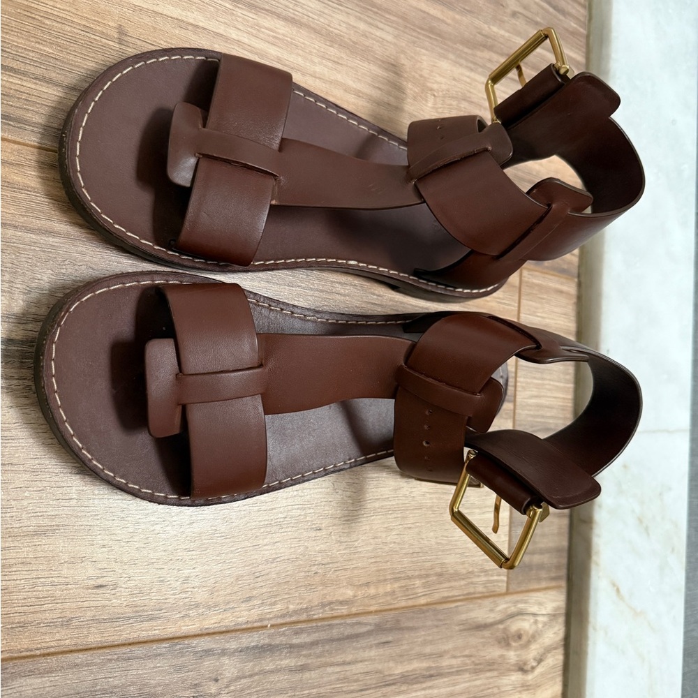 Chloe Rebecca Dark Brown Leather Sandals